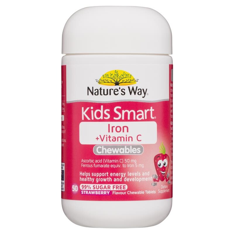 [PRE-ORDER] STRAIGHT FROM AUSTRALIA - Nature's Way Kids Smart Iron + Vitamin C Strawberry Flavour 50 Chewables Tablets